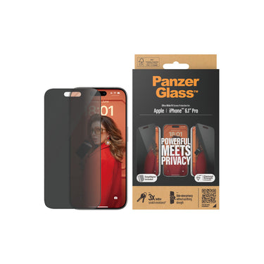 Panzer Glass Privacy Ultra Wide Protector Fit Screen for iPhone 15 Pro - Clear